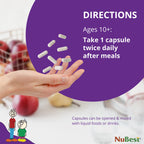 NuBest Tall 10+, Powerful Growth for Kids & Teens (10+), Milk Drinkers, 60 Capsules