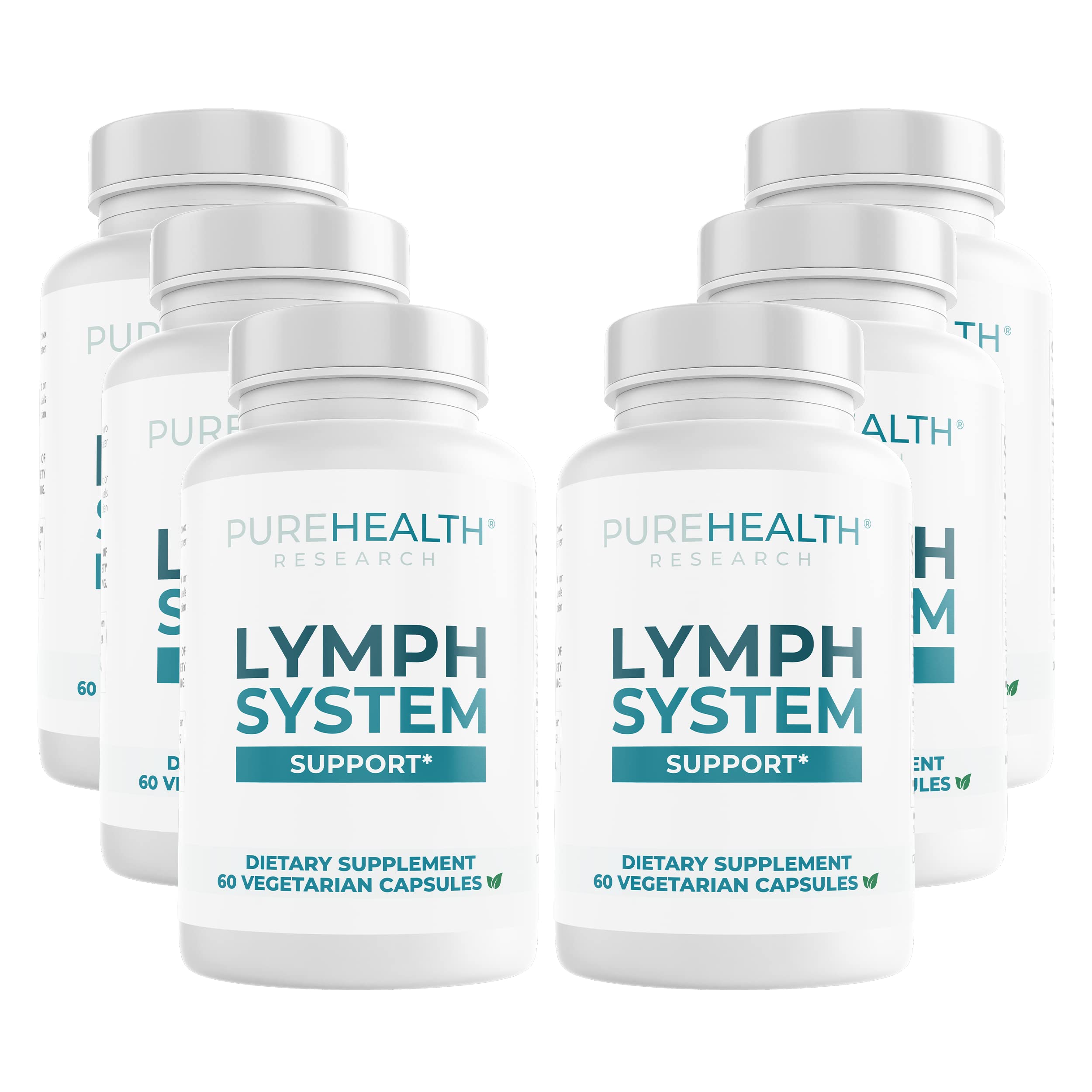 PUREHEALTH RESEARCH Lymph System Support – Lymphatic Drainage Supplement for Women & Men (60 Capsules)