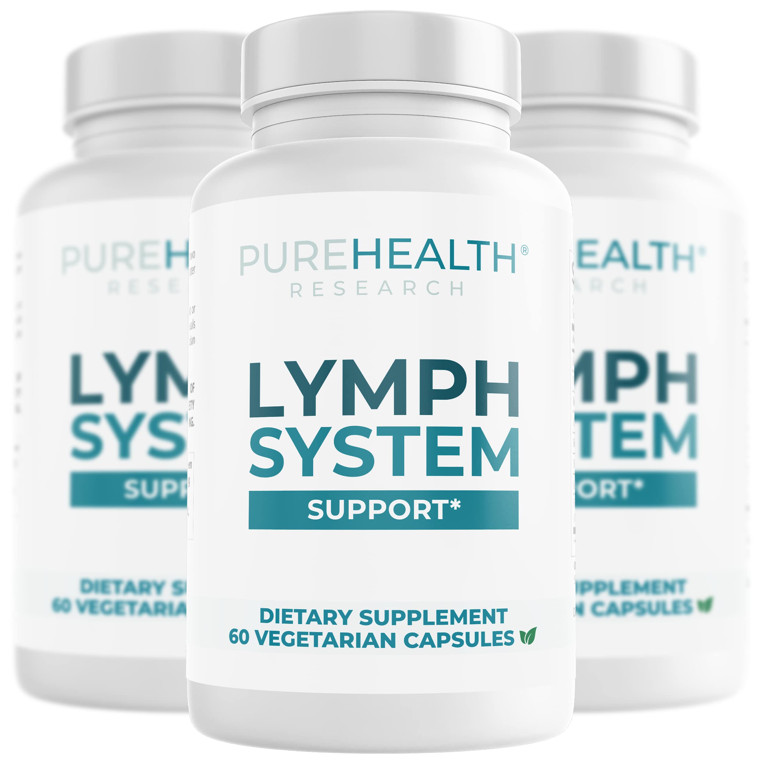 PUREHEALTH RESEARCH Lymph System Support – Lymphatic Drainage Supplement for Women & Men (60 Capsules)