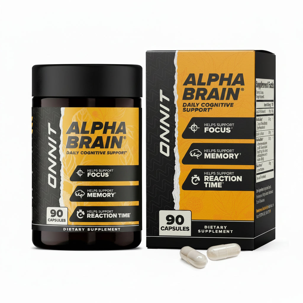 ONNIT Alpha Brain Nootropic Brain Supplement for Men & Women | Memory, Mental Clarity & Cognitive Improvement | Focus Capsules with L-Theanine, Vitamin B6 & Phosphatidylserine (90 Count)
