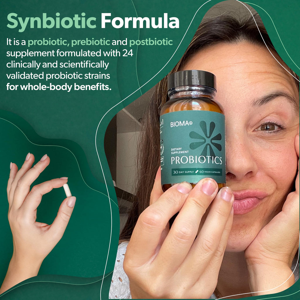 Bioma Probiotics for Digestive Health 3-in-1 Gut Health Formula 60 Capsules